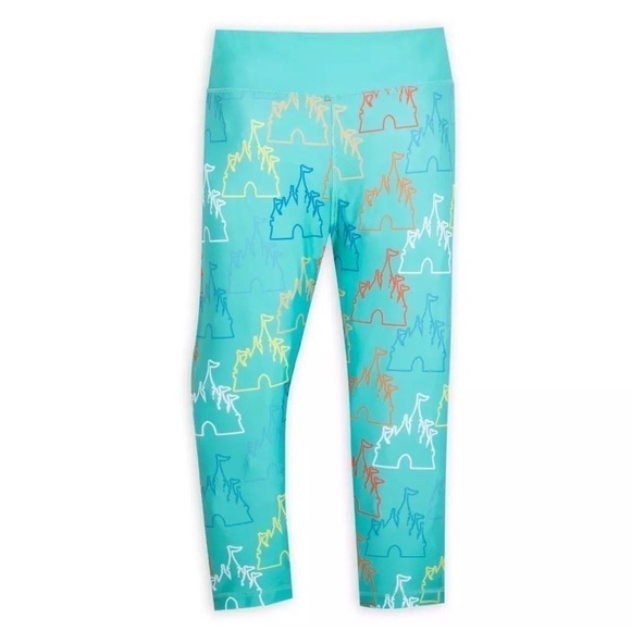 New! Disney Parks Disneyland Sleeping Beauty Castle Crop Leggings 2X - Picture 1 of 10